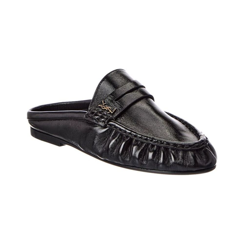 Saint Laurent Le Loafer Leather Mule, Black